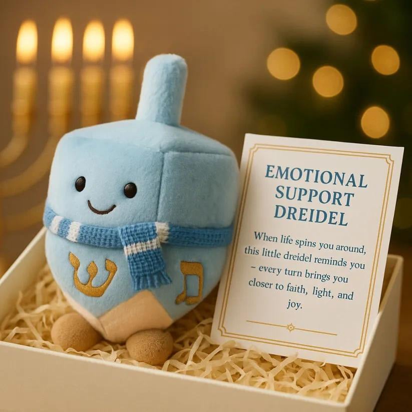 🔥Crafted by Hand-✨Hanukkah Emotional Support Plush with Gift Card💌