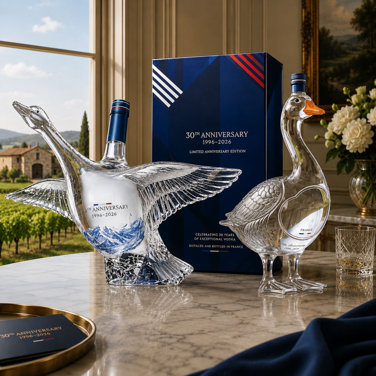 🪿Glass Craft Anniversary 3D Sculpted Vodka Bottle🥰