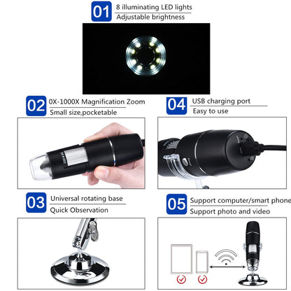 📱Portable Microscope Connected To A Mobile Phone 50x-1600x Magnification 🔬