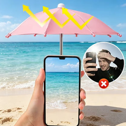 🏖️Phone Umbrella Suction Cup Stand-- Blocks Heat & Reduces Glare & Hands-Free Shade