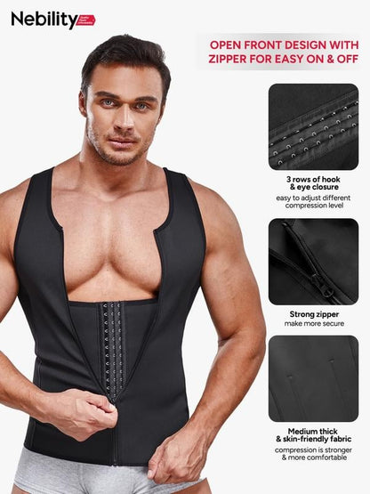 Men's zipper Waist Trainer Trimmer vest