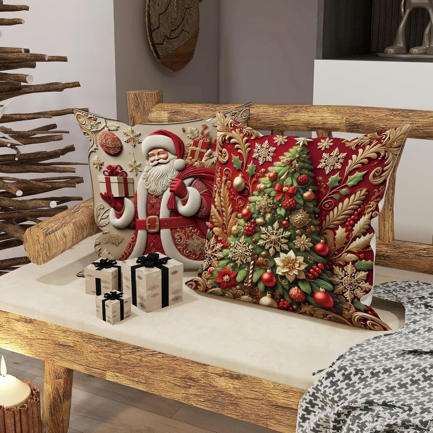 Christmas Themed Cushion Cover