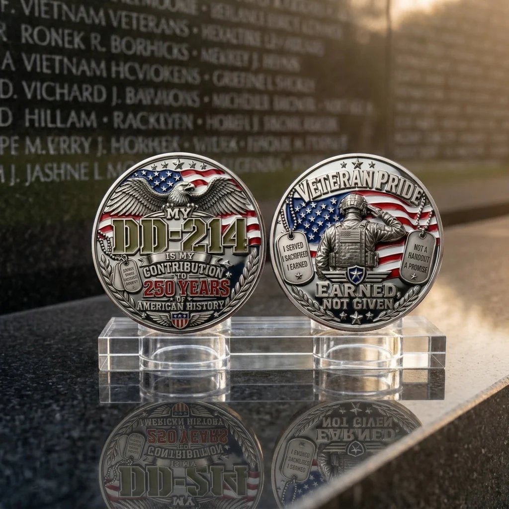 🧢 DD-214 Veteran 3D Embroidered Cap - “IT'S A VETERAN THING YOU WOULDN'T UNDERSTAND”🎁 Free Honor Coin With Every Cap Purchase