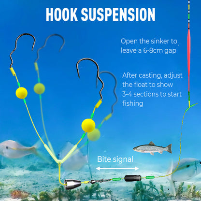 🎁 Angler's Favorite 🎣 Double-Hook Bottom Rig – Enhanced Hooking Power & Smooth Retrieval
