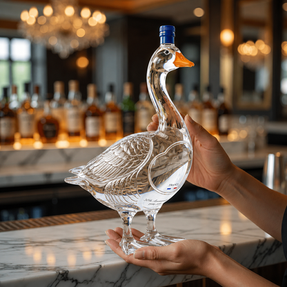 🪿Glass Craft Anniversary 3D Sculpted Vodka Bottle🥰