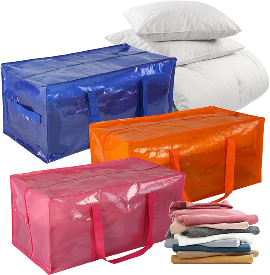 🏆Flash Sale⚡Heavy-Duty Moving Bags with Reinforced Handles - Extra Large Storage Laundry Bags for Clothes, Toys, Blankets