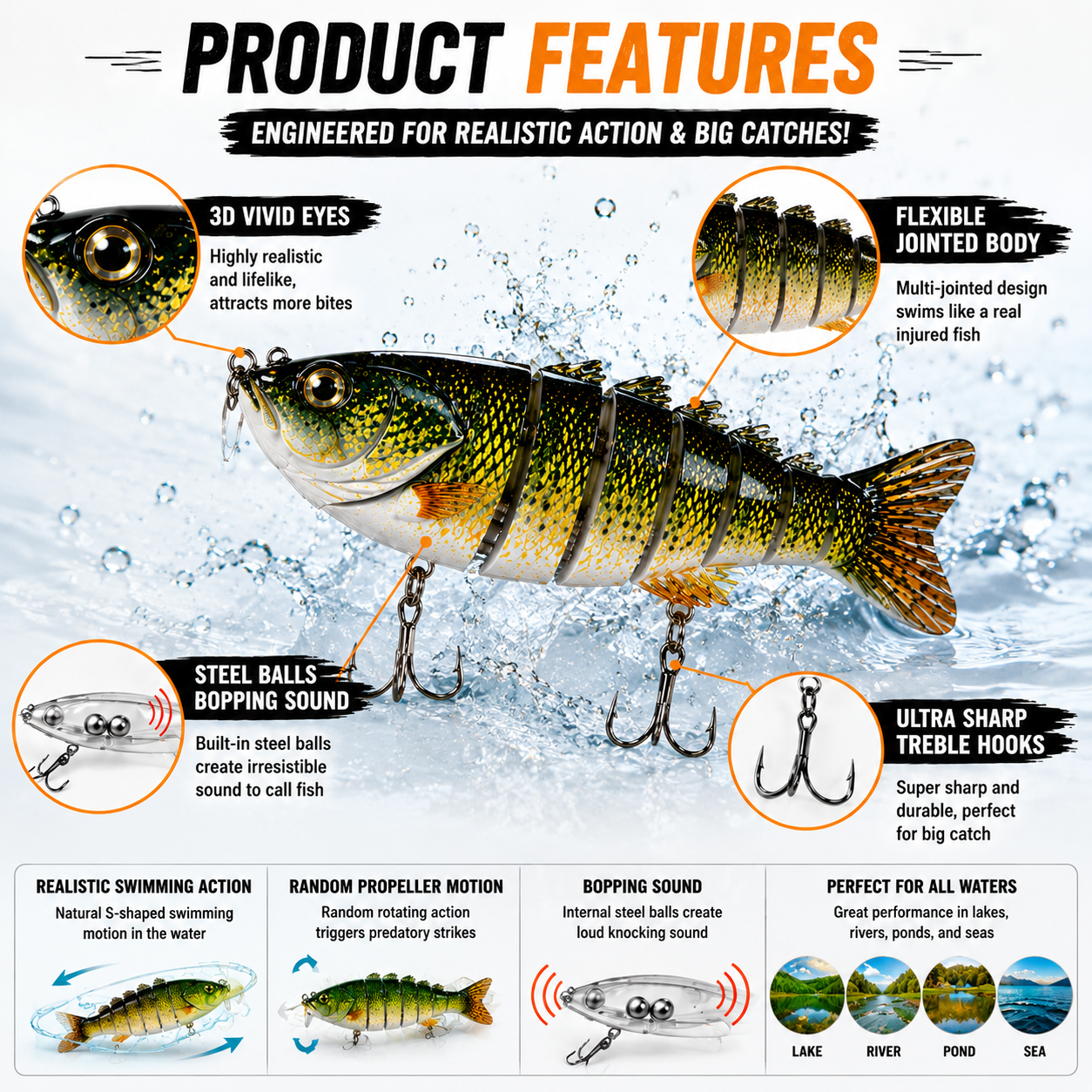 🐟 Bionic Swimbait Lure – Lifelike Motion That Triggers More Strikes