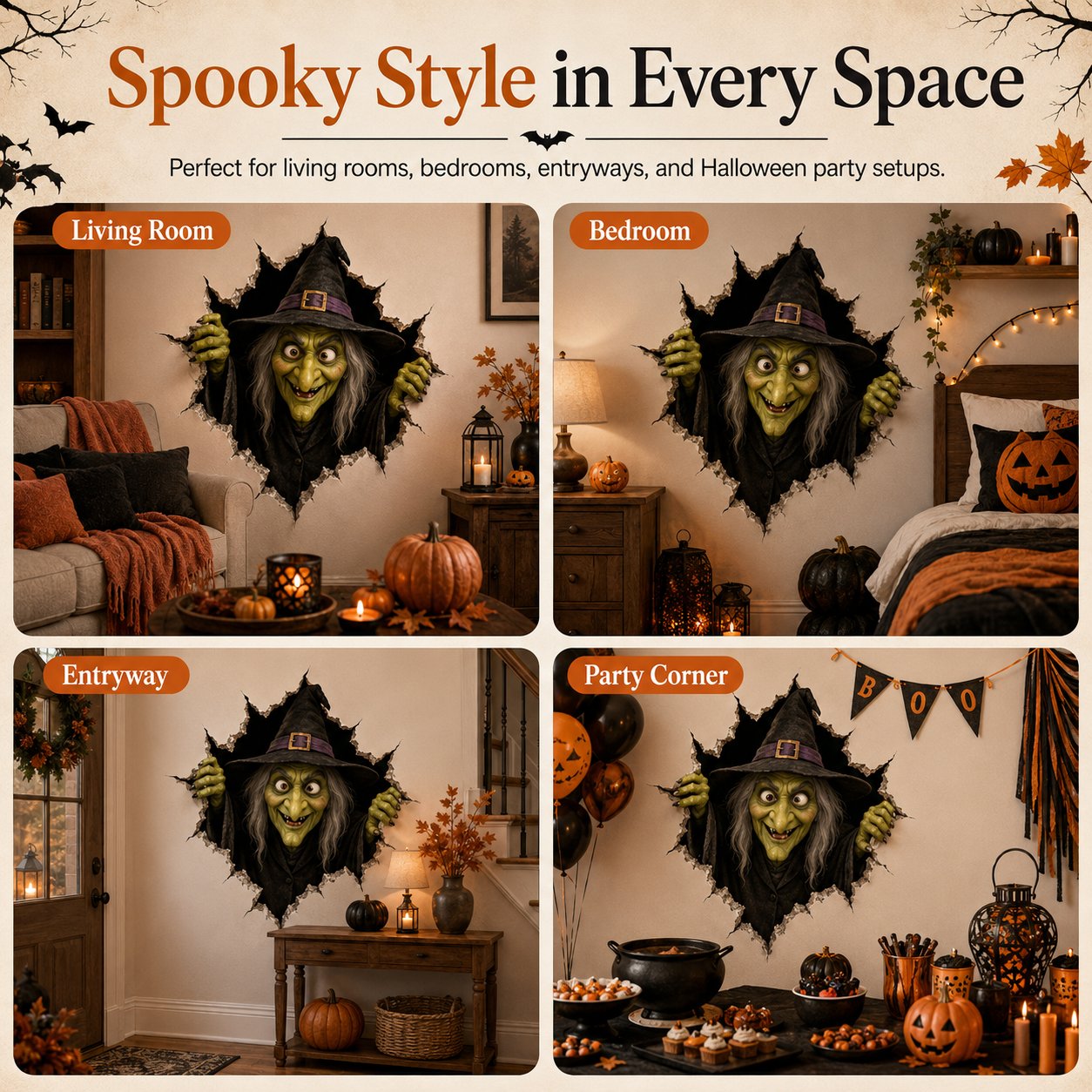 🎃Halloween Break-In 3D Wall Decals