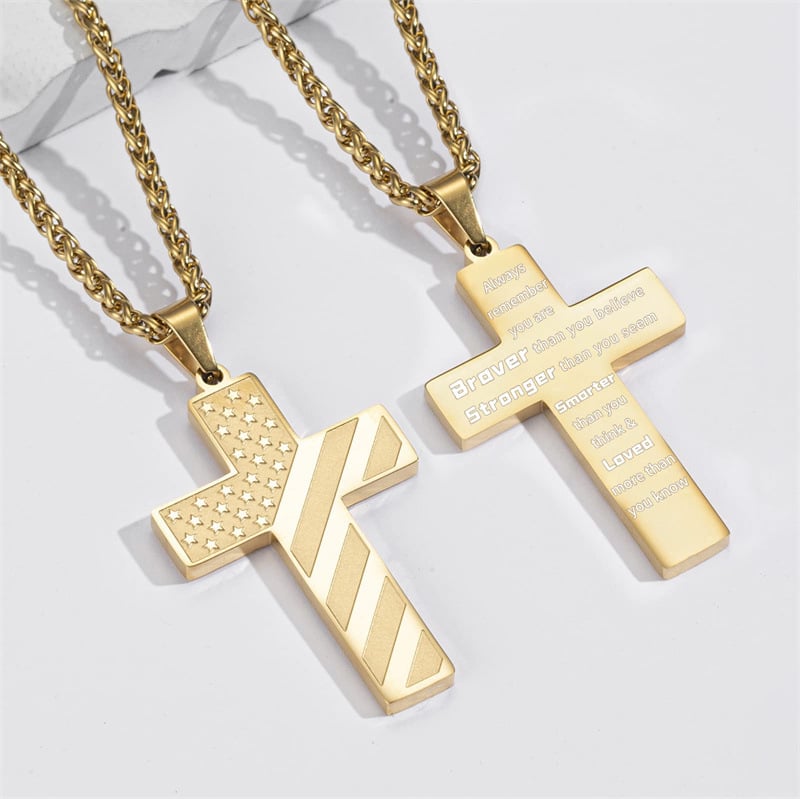 🏆Flash Sale⚡ 50K+ SOLD! Almost Gone-💥🎉✨Flag Cross Necklace, Best Gifts