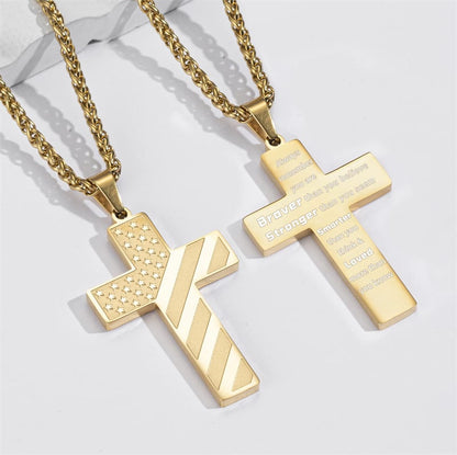 🏆Flash Sale⚡ 50K+ SOLD! Almost Gone-💥🎉✨Flag Cross Necklace, Best Gifts