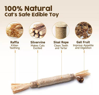 🐱🦷 Natural Silvervine Cat Toy –  Play, Relax & Dental Cleaning