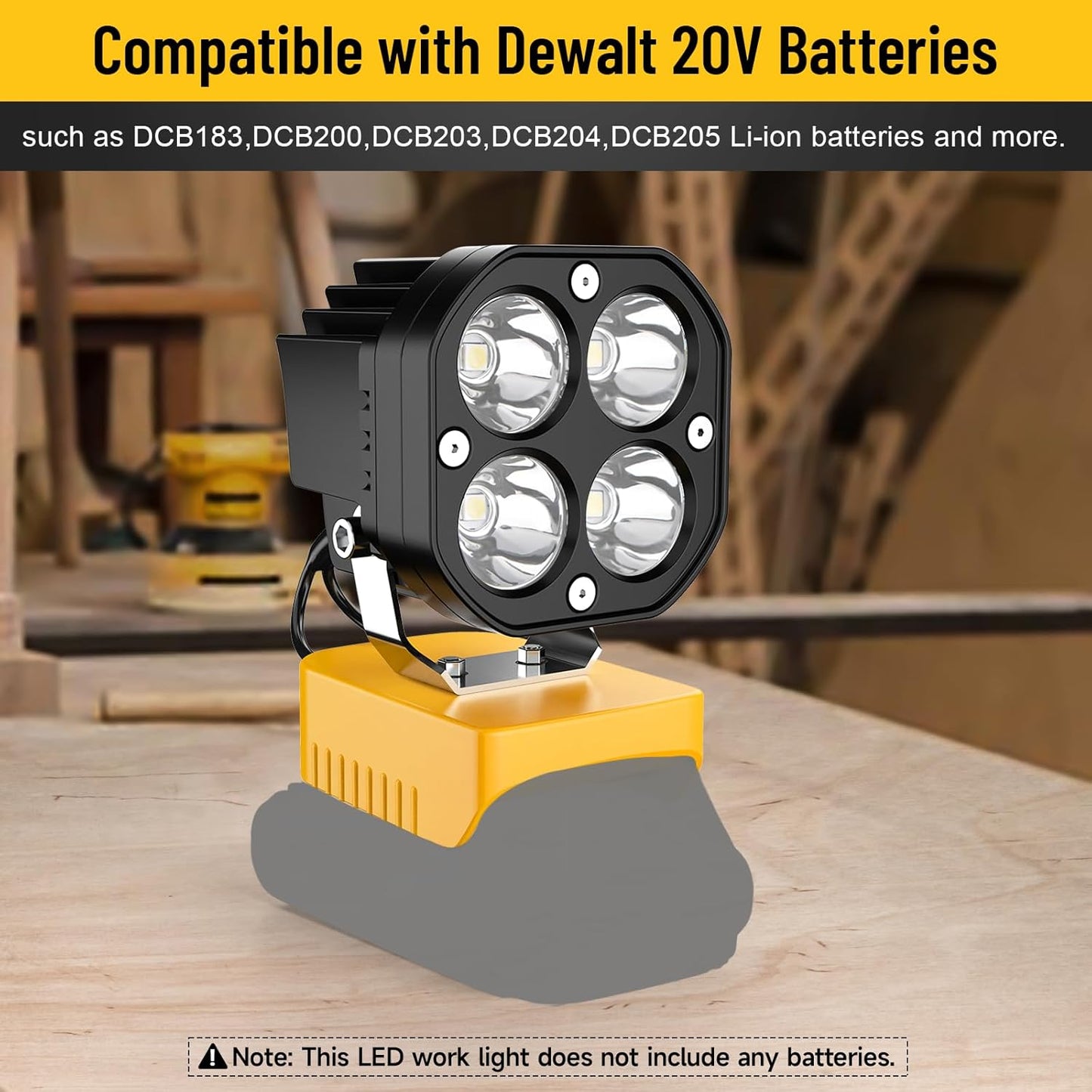 🔥LAST DAY 50% OFF - 🛠️💡LED Work Light Compatible with Milwaukee 18V Battery/Dewalt 18V&20V Battery