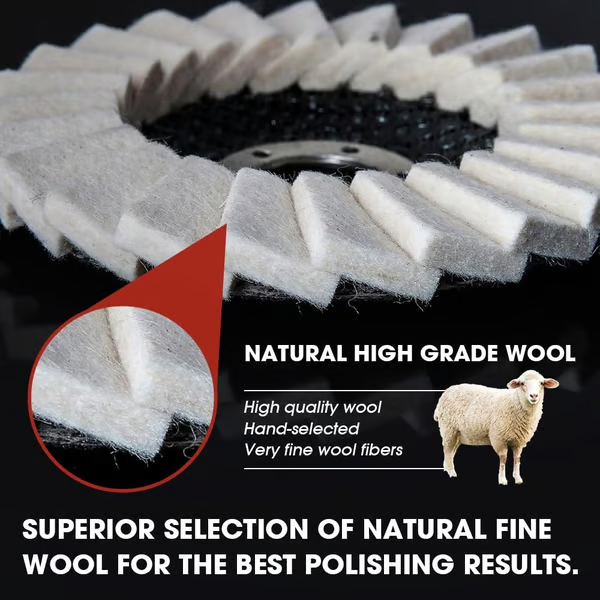 🛠️ Premium Wool Felt Polishing Flap Disc for Angle Grinders