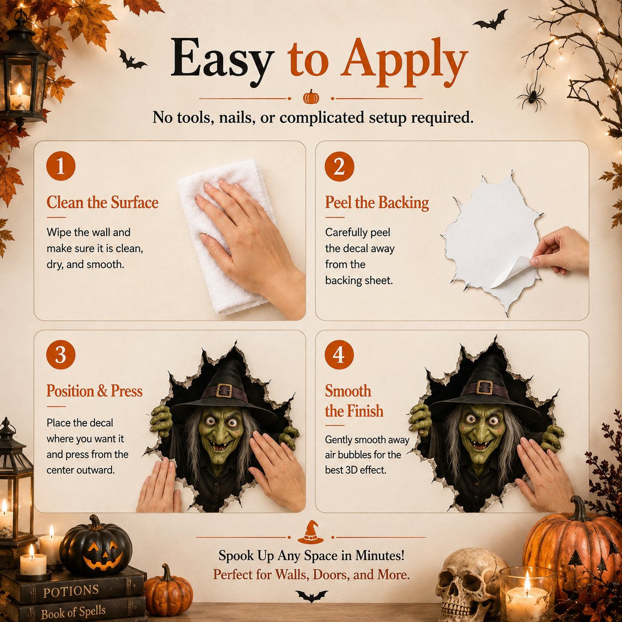 🎃Halloween Break-In 3D Wall Decals