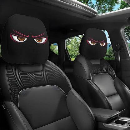 😆 Lustige Cartoon-Kopfstützenbezüge fürs Auto – 2 Stück, universelle Passform 🚗