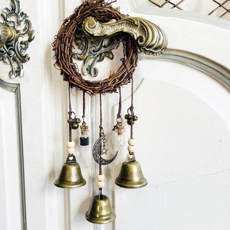 🔔🌙 Witch Bell & Blessing Bottle Charm – Protective Hanging Decor