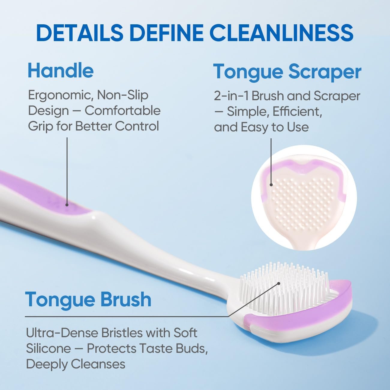 💥BodyAccel Tongue Cleaning Gel Band Brush👄