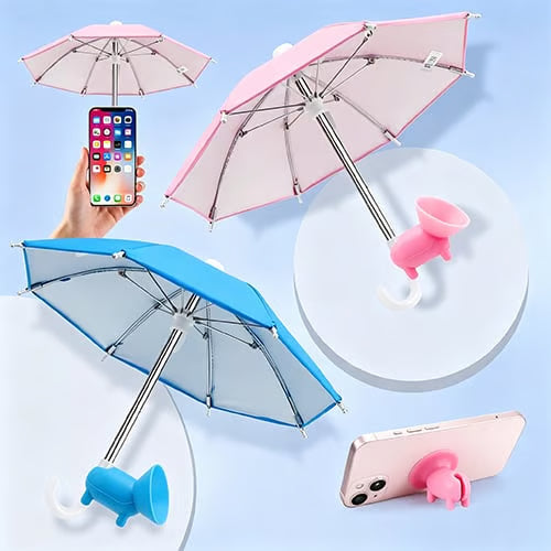 🏖️Phone Umbrella Suction Cup Stand-- Blocks Heat & Reduces Glare & Hands-Free Shade