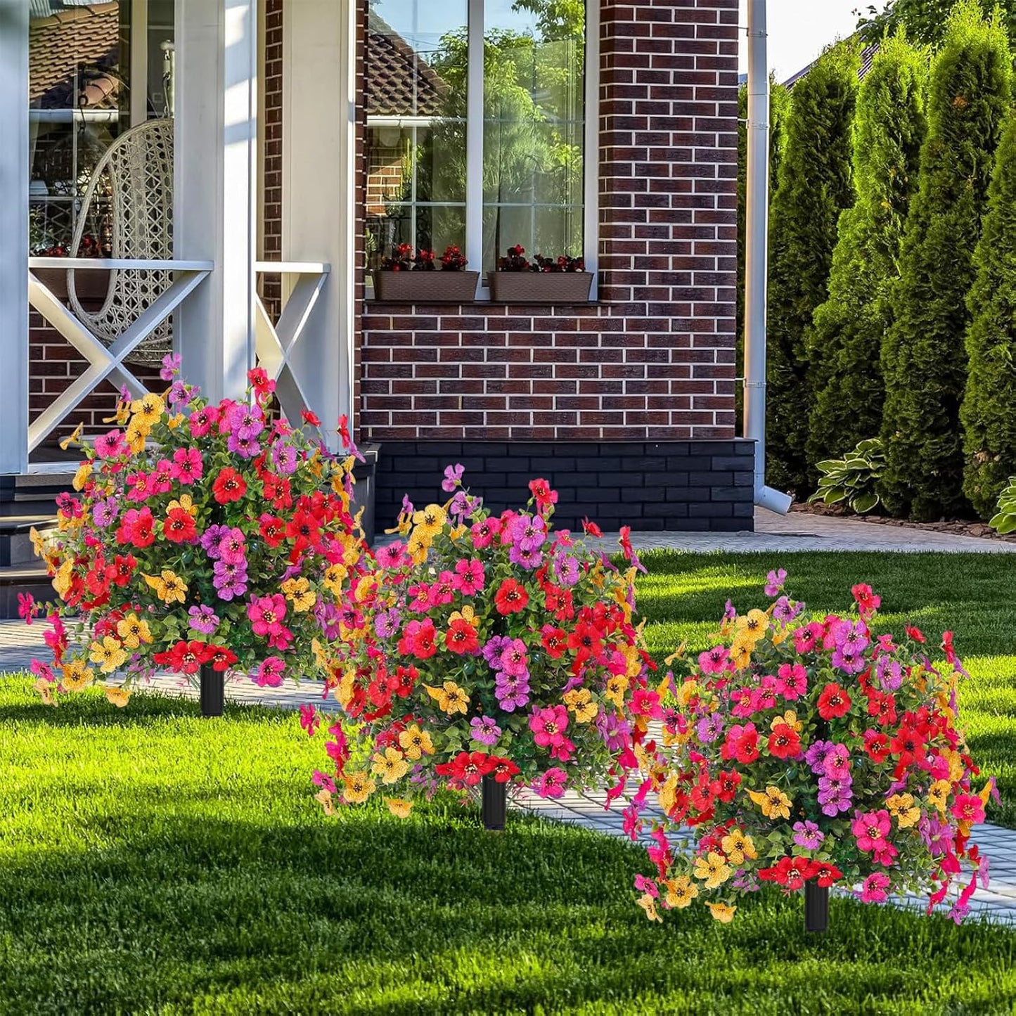 🔥 Best Seller🌸 🌿 UV-Resistant & Waterproof Artificial Daisy & Eucalyptus Stakes – Indoor & Outdoor Floral Decor
