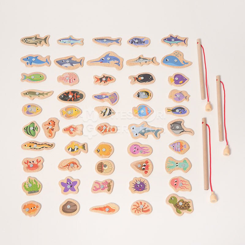🥳💞60K+ SOLD!🎣 Magnetic Wooden Fishing Game – Fun Ocean Adventure & Early Learning Toy