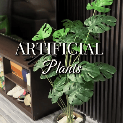 ⏰ 75% OFF Today 🌿 Artificial Monstera & Banana Leaf Plant Pot– Lush Tropical Decor ✨