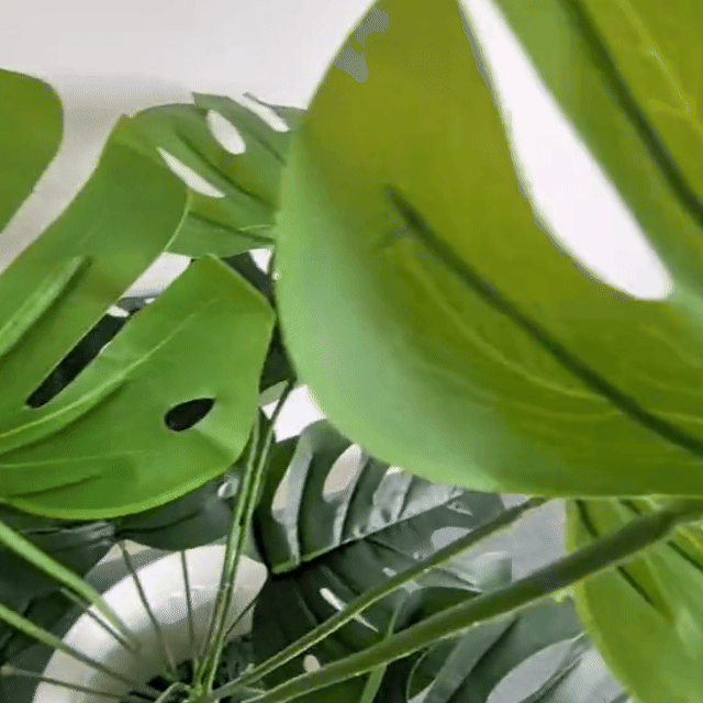 ⏰ 75% OFF Today 🌿 Artificial Monstera & Banana Leaf Plant Pot– Lush Tropical Decor ✨
