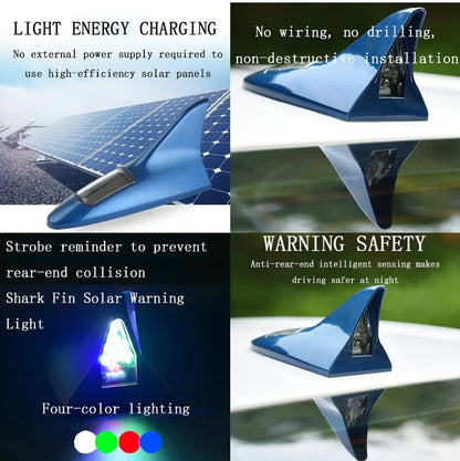 ☀️🦈Solar Shark Fin LED Antenna – Flashing Safety Warning Light for Any Vehicle