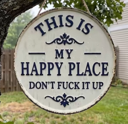 🏡Vintage Happy Place Metal Sign – Choose “Welcome to My Happy Place” or “This Is My Happy Place”