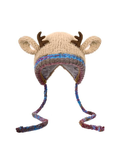 🎄🦌Handmade Knitted Christmas Antler Beanie🧶