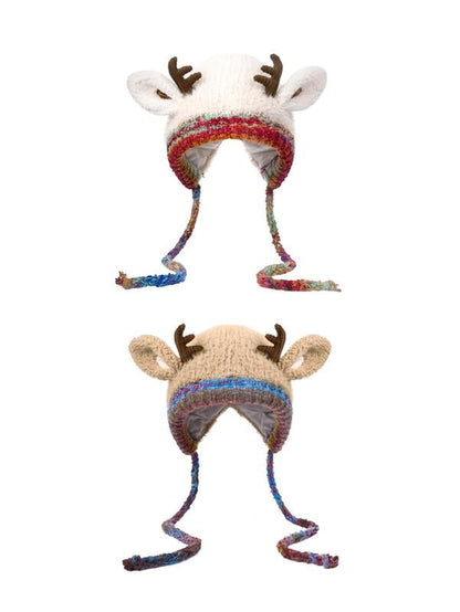 🎄🦌Handmade Knitted Christmas Antler Beanie🧶