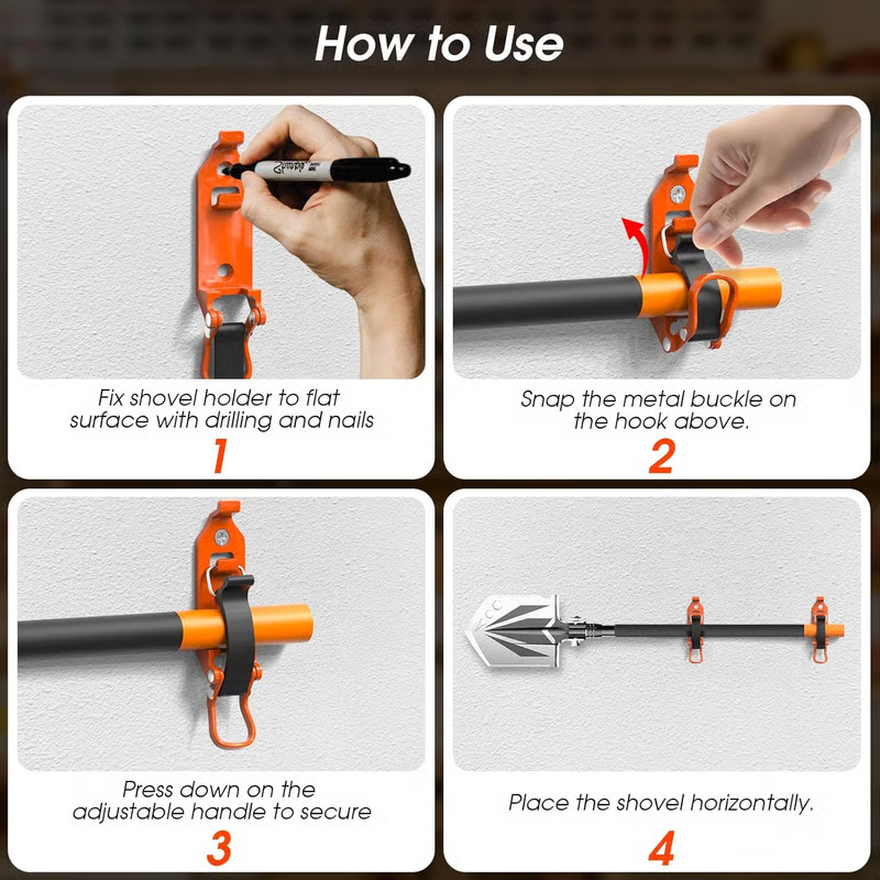 🚙🔧 Heavy-Duty Tool Holder Clamps – Secure Axes, Shovels & Roof Rack Equipment