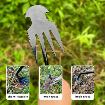 🌿Garden Weed Pulling Tool – Deep Root Weed Remover with 4-Tine Steel Claw