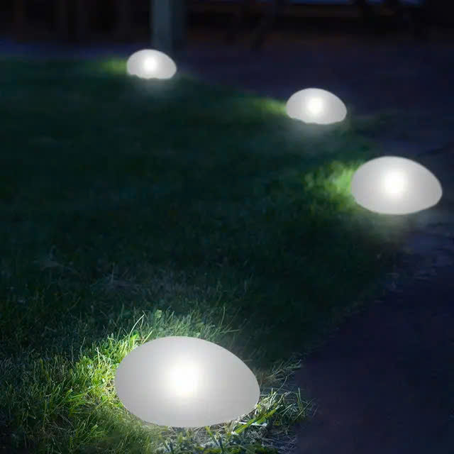 Solar Powered Pebble Stone Lamp Outdoor Park Garden Atmosphere Decoration Landscape Lamp Outdoor Villa Courtyard Lamp(Waterproof)