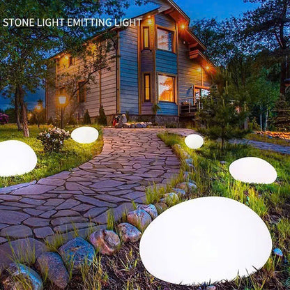 Solar Powered Pebble Stone Lamp Outdoor Park Garden Atmosphere Decoration Landscape Lamp Outdoor Villa Courtyard Lamp(Waterproof)