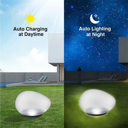 Solar Powered Pebble Stone Lamp Outdoor Park Garden Atmosphere Decoration Landscape Lamp Outdoor Villa Courtyard Lamp(Waterproof)